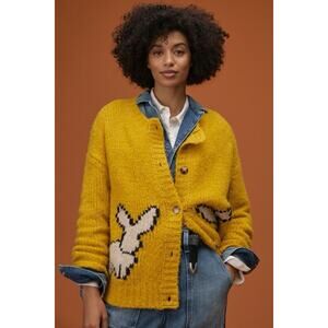 Anthropologie Maeve Bunny Slope cardigan sweater size Medium